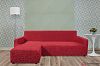 Еврочехол Чехол на угловой диван с левым выступом Микрофибра Красный
