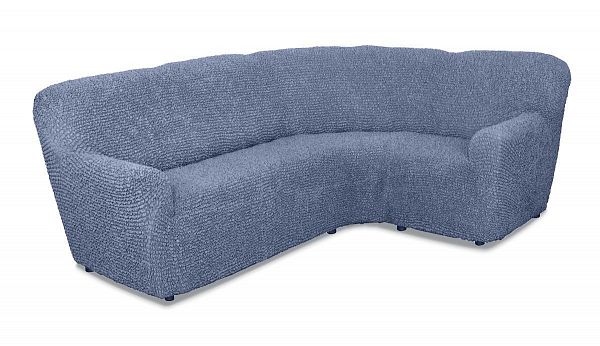Еврочехол Чехол на классический угловой диван Микрофибра Пепельно-голубой
